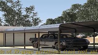 MUPATER 12 x 20 Carport Outdoor Metal Carport Tent Heavy Duty Garage Car Shelter Shade with Met [upl. by Aural586]