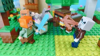 🍓LEGO MINECRAFT Illager Raid  Episode 4 Stop Motion [upl. by Lammaj]