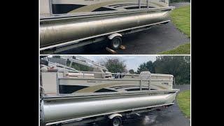 How to Clean your Pontoon tubes quick and super easy AWSOME RESULTS [upl. by Ayit]