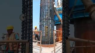 Monopile foundation ll Mumbai Coastal Road Project ll pile cage lowering [upl. by Eussoj241]