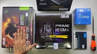 intel Core i5 11400F ASUS PRIME H510MK GTX1050Ti CERBERUS AVF 560 Gaming PC Build [upl. by Naujit421]