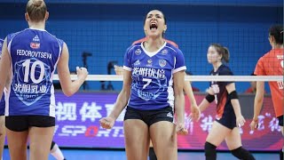 Tainara santos  Shandong vs Shanghai  China volleyball League 2024 [upl. by Adnorrehs]