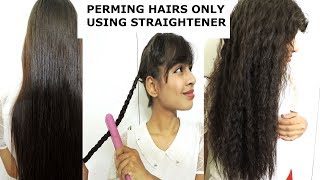 DIY Perm yours hairs at home only using straightener Awesome hair hacks [upl. by Naryb872]