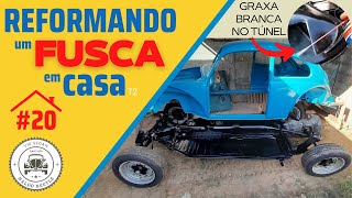 Reformando um Fusca em casa 20 Todo o preparo até a fixação da carroceria ajuste do facão [upl. by Alket891]