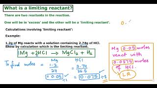 How to find a limiting reactant reactant in excess igcse gcse aqa edexcel chemistry [upl. by Htebiram412]