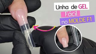 Unha de Gel Fácil no Molde F1 Como Fazer  Passo a Passo [upl. by Krischer]