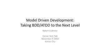 Model Driven Development  Taking BDDATDD to the Next Level [upl. by Shandeigh561]