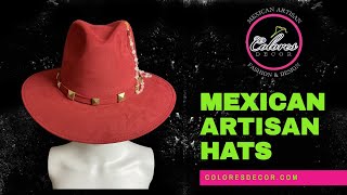 Headwear Fashion Trends Mexican Handmade Red Fedora Hats SpringSummer 2021 [upl. by Anayrb]