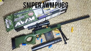 AWM L96 SNIPER PUBG SHELL EJECTION NERF SOFT BULLET  TOY GUNS [upl. by Akenot]