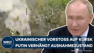 UKRAINEKRIEG Ausnahmezustand Vorstoß über russische Grenze – Schutzmaßnahmen für AKW Kursk [upl. by Jolda]