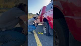 I GOT A FLAT TIRE camper truckcamper vanlife travelvlog travel camping shorts [upl. by Urquhart935]