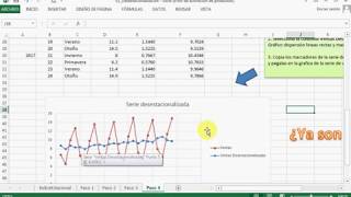 Series de tiempo con Excel 03  Desestacionalizacion [upl. by Lecroy]