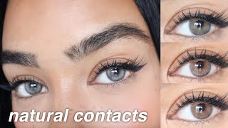 The BEST Affordable Natural Contact Lenses 5 NEW Shades From JUST4KIRA  For Dark Brown Eyes [upl. by Ahsote733]