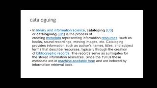 what is Cataloging in EnglishUrduHindi  AACR2  Library Science Videos [upl. by Banquer]