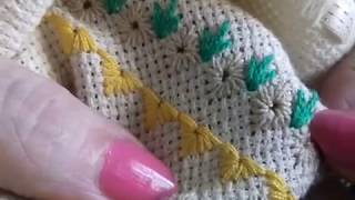 ايتامين 🌷 غرزة جديدة لشغل الايتامين 🌷 New etamine stitch [upl. by Noryak]