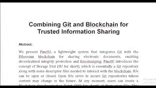 Combining Git and Blockchain for Trusted Information Sharing [upl. by Aron621]