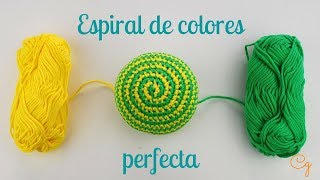 Espiral de ganchilllo con dos colores o más para hacer rayas perfectas [upl. by Yelsew558]