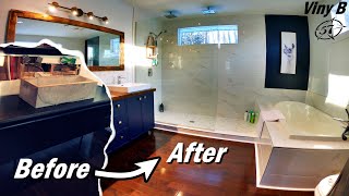 COMPLETE DIY BATHROOM REMODEL  RENOVATION IN TIME LAPSE UNDER 3000 2021 [upl. by Nikolaus621]