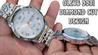 OLEVS 99319941 Diamond Cut Glass Watch [upl. by Nosduj]