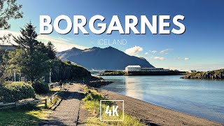 Borgarnes Iceland Walking Tour  Sunny Summer [upl. by Kerwon]