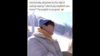 when yoongi speaking english btsshorts bts suga [upl. by Aniuqal]