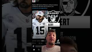 Gardner Minshew out for year trending raiders gardnerminshew sheduersanders nflfootball shorts [upl. by Ahselaf]