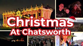 Our UK Best Christmas Market Chatsworth House and Gardens Xmas illuminations No1 2024 [upl. by Veron]