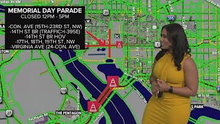 TRAFFIC ALERT Memorial Day Parade road closures [upl. by Honniball]