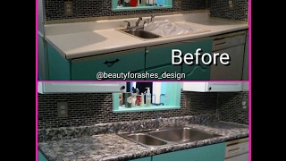 How to Paint a Faux Granite Countertop Under 100 [upl. by Pare]