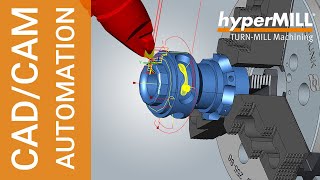 hyperMILL TURNING Solutions  CADCAM Automation Example [upl. by Barnebas]