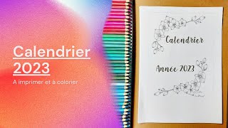 Calendrier 2023 à imprimer et colorier Etsy [upl. by Imugem18]