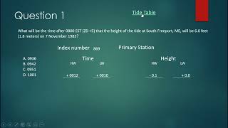 Lesson 13 C Tide Tables USCG Exam Prep [upl. by Nithsa421]