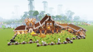 How to build Medieval Horse Stables  Minecraft tutorial [upl. by Rojas367]