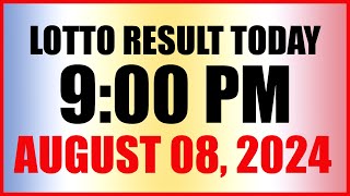 Lotto Result Today 9pm Draw August 8 2024 Swertres Ez2 Pcso [upl. by Kcirret]