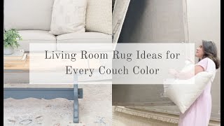 LIVING ROOM RUG IDEAS FOR EVERY COUCH COLOR [upl. by Ynots560]