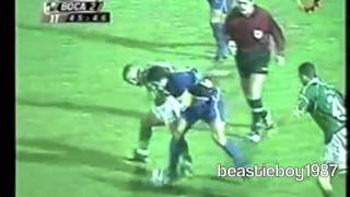 Juan Roman Riquelme Skills vs Palmeiras Semifinal Libertadores 2001 [upl. by Atikkin]