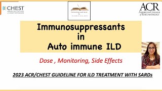 Dosage and side effects of most common Immunosuppressants for ILD LUNG [upl. by Dweck]