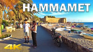 Hammametحمامات Coastal City Walking Tour in Tunisia【4K HD – 60fps】🇹🇳 [upl. by Smitty]