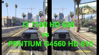 Intel HD graphics 630 vs hd 610 Gaming Tests Pentium g4560 vs i3 7100  side by side comparison [upl. by Levania418]