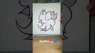 Gumiho 🦊 gumiho drawing penart fox ninetails shorts [upl. by Nekal777]