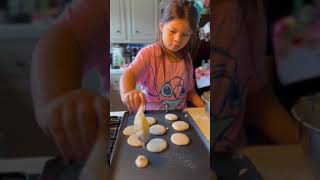 5 year old makes pancakes shorts pancakes [upl. by Eanehs]