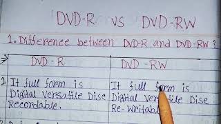 Difference between dvd r and DVD rw in hindidvd r vs DVD rwdvd recordable vs DVD rewriteable [upl. by Raab]