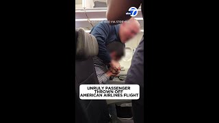 Unruly passenger thrown off American Airlines flight [upl. by Adimra]