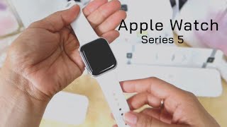 Unboxing Apple Watch Series 5 40mm Silver Aluminium Case with White Sport Band [upl. by Ecinev]