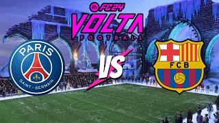 quotPSG vs Barcelona  Volta Football First To Reach Wins Challenge  EA FC 24quot [upl. by Trammel]