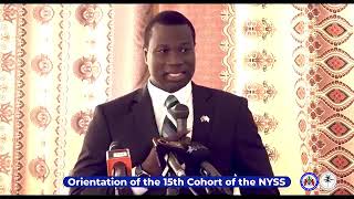 Hon Bakary Y Badjie delivers an inspiring message at the opening of the 15th batch of the NYSS [upl. by Gabriello488]