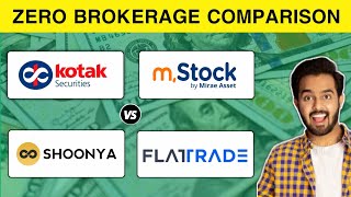 Free Brokerage Demat account  Kotak securities vs mstock vs finvasia vs flattrade  zero brokerage [upl. by Inoy]