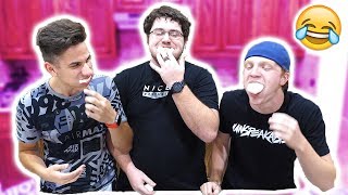 TRY NOT TO LAUGH CHUBBY BUNNY CHALLENGE With UNSPEAKABLE amp MOOSECRAFT [upl. by Hsatan893]