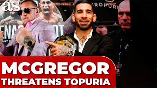 CONOR MCGREGOR lands in Spain issues FIERY THREAT to UFC champ ILIA TOPURIA [upl. by Awra]