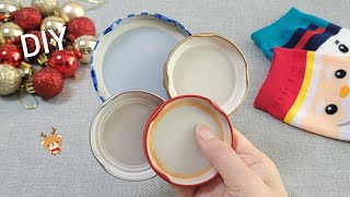 SUPERB  Christmas decoration idea with Jar lids  Amazing recycling crafts  DIY hacks [upl. by Ave]